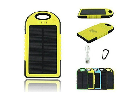 China Compact Portable Solar Power Bank 5000 MAh Waterproof Dual Usb External Battery supplier