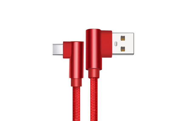 China Double Elbow Mobile USB Cable / Braided Data Cable For Samsung OEM Support supplier
