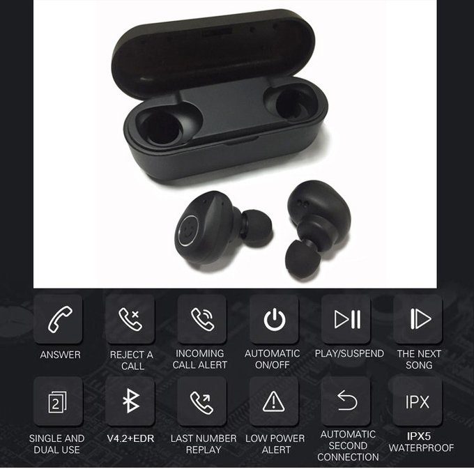 Custom TWS Bluetooth Earphone In Ear Type Wireless Active Noise Cancelling Earphones