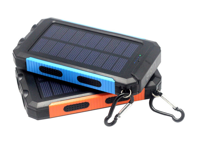 Waterproof Solar USB Power Bank / Solar Mobile Power Bank 8000mah With Compass