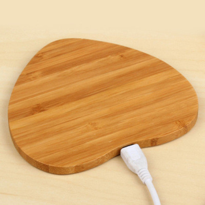 Ultra Thin QI Wireless Charger , Bamboo QI Wireless Charger OEM Available